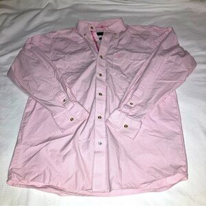 Ariat Shirt Mens M Pro Series Pink Pin Stripe Long Sleeve Shirt Western Rodeo
